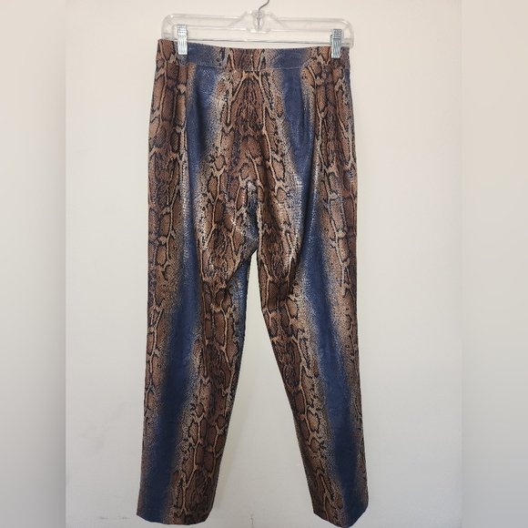 Harlow‎ vintage 3 piece faux leather animal print outfit jacket skirt pants - Picture 13 of 15